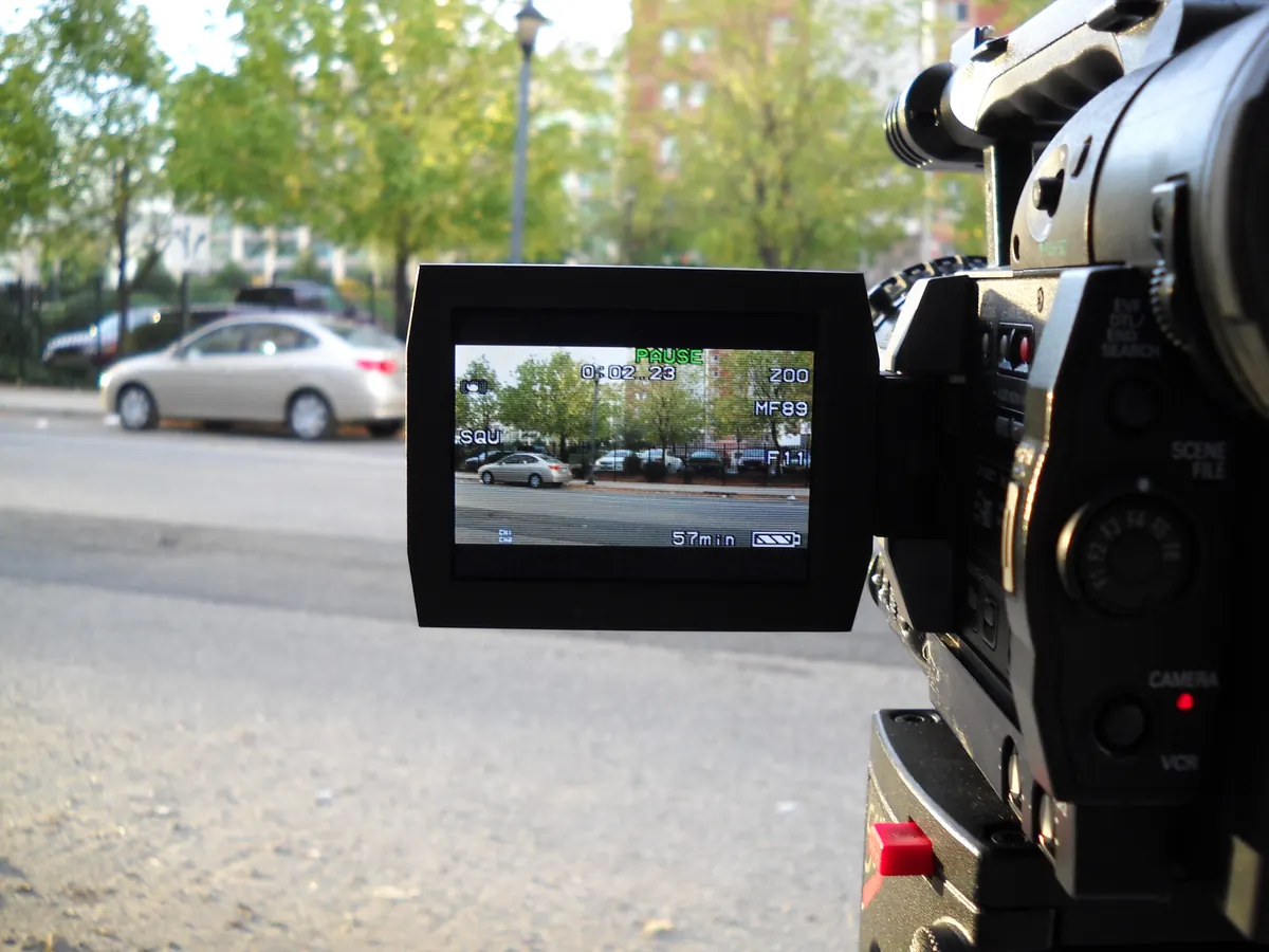 The street inside the viewfinder
